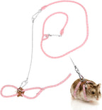 Hypeety Syrian Hamster Adjustable Training Lead Leash Nylon for Syrian Hamster Rat Gerbil Pet Cage Playhouse Leashes Band Finder Collar Bell (Blue) - Image 9