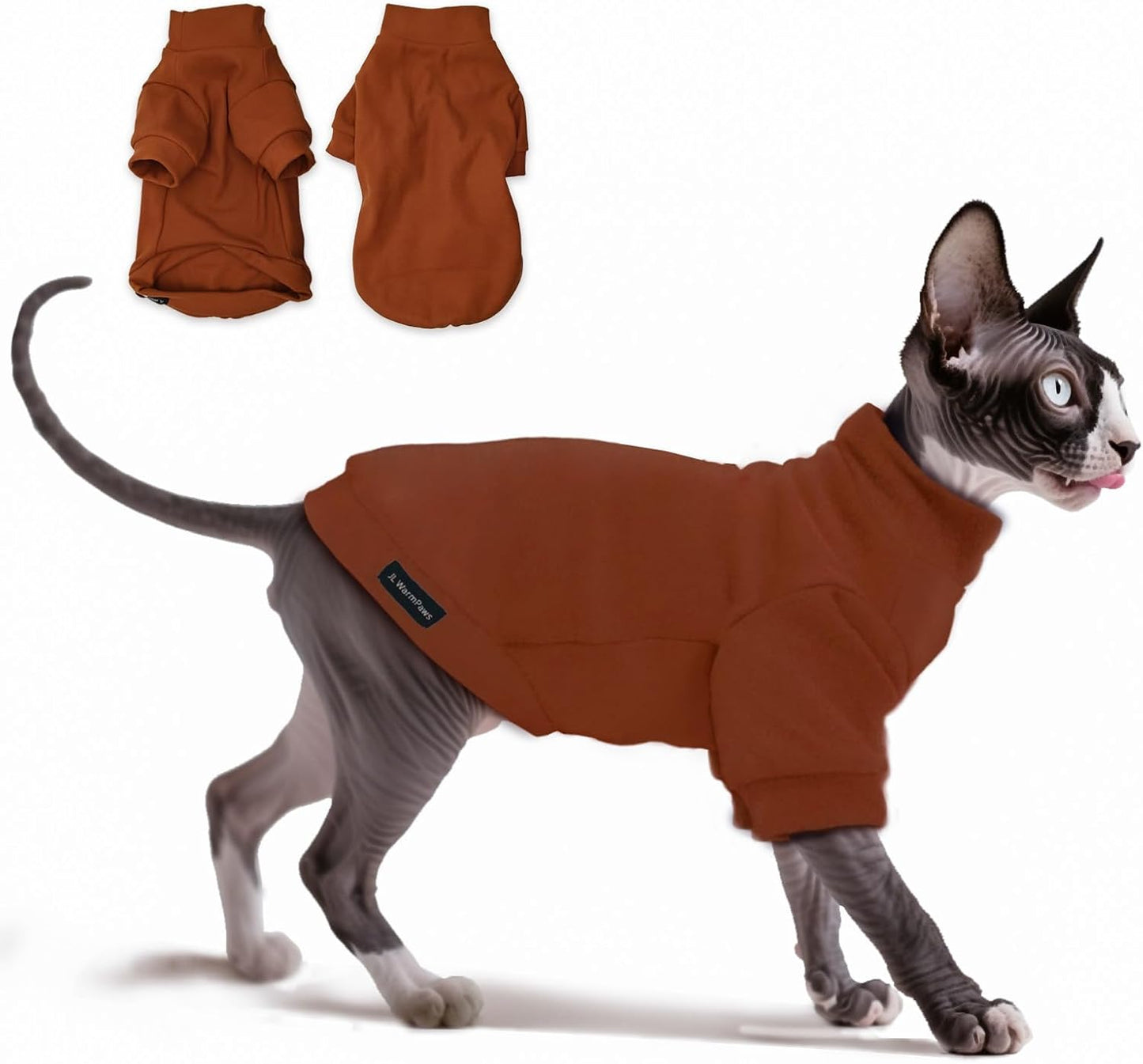 Stretchy fabric detail of hairless cat clothing