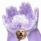 Cat and Dog Shampoo Gloves with 3000 Soft Bristles - 2-in-1 Dog Bath Gloves 11.6", Durable Silicone, Saves Shampoo | Massage, Grooming & Clean Wet or Dry - Made for Every Breed and Coat Style (Blue) - Image 11