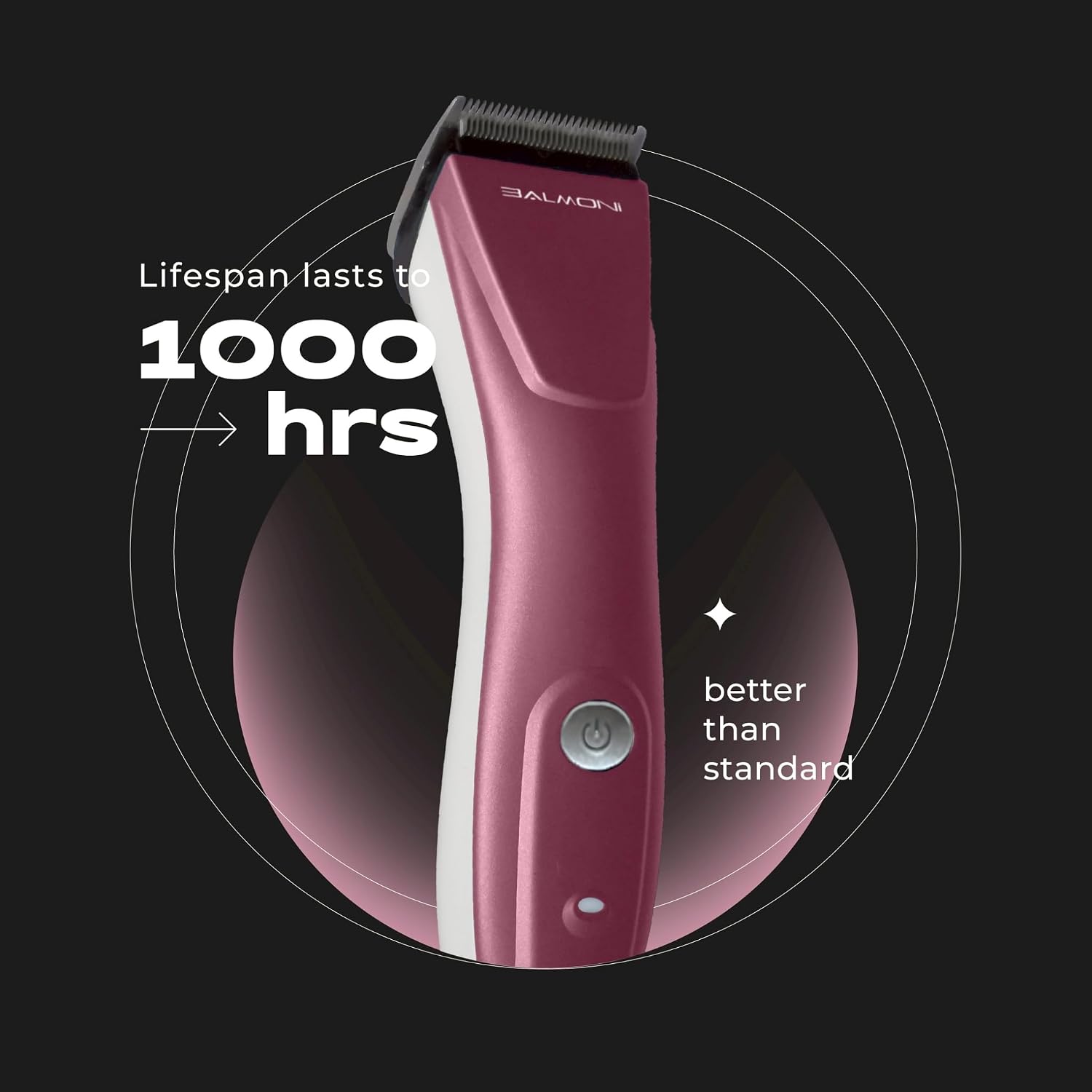 BALMONI low-noise pet grooming tool being used on a dog paw safely