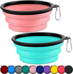Collapsible Dog Bowls-2 Pack Large Size for Large/Medium Dogs, Pet Travel Water Bowl, Dogs Cat Portable Water Bowl, Dog Pet Feeding Watering Dish Outdoor Hiking Parking Traveling with 2 Carabiners - Image 10