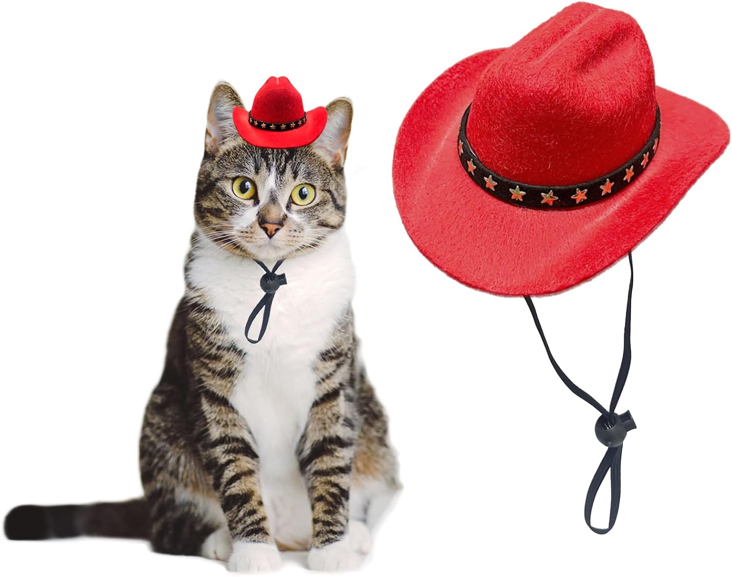 Dog Cowboy Hat Cat Cowboy Hat Pet Cowboy Costume Mini Cowboy Hat for Dogs Cat Holiday Halloween Pet Party Decoration (Pink, Small) - Image 10