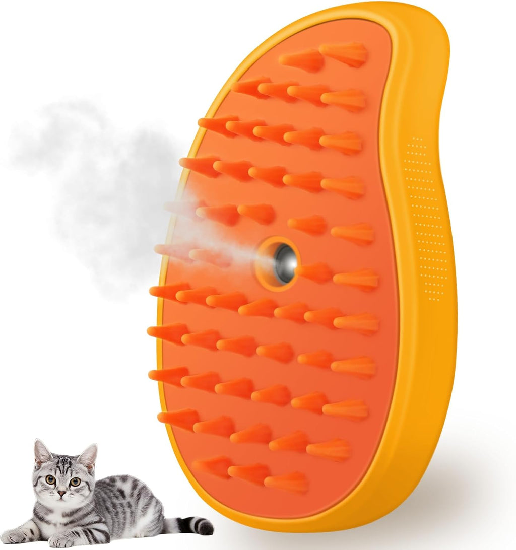 Cat Steam Brush, 3 In 1 Steamy Pet Brush, Silicone Massage Dog Hair Remover Comb, Spray Mist Grooming for Indoor Kittens (Mango Green) - Image 11