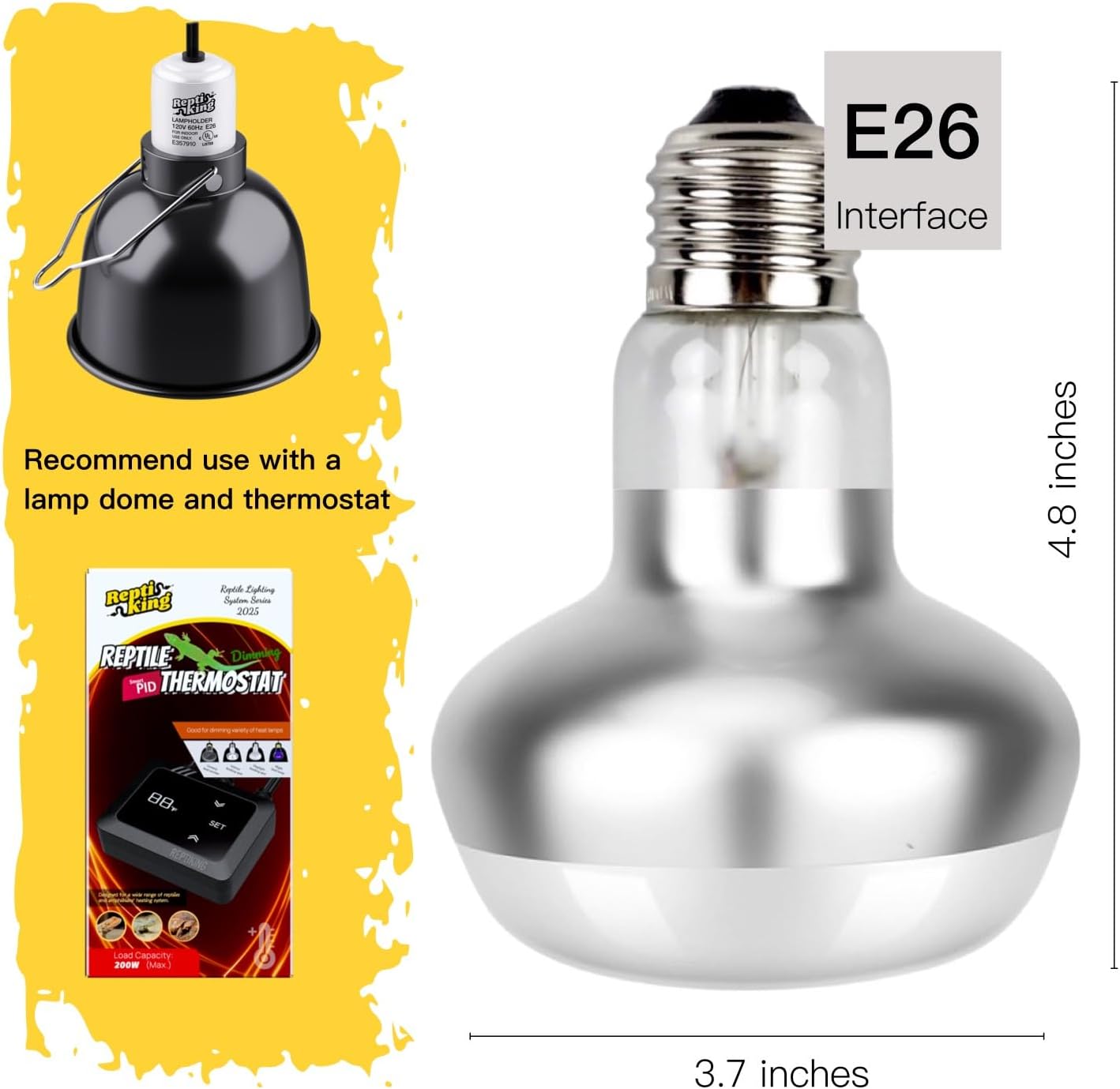 Reptiking halogen basking light bulb for bearded dragon habitat