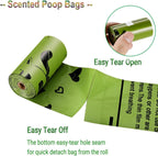 Eco friendly vegetable based puppy waste disposal bags displaying large dimensions for easy tying