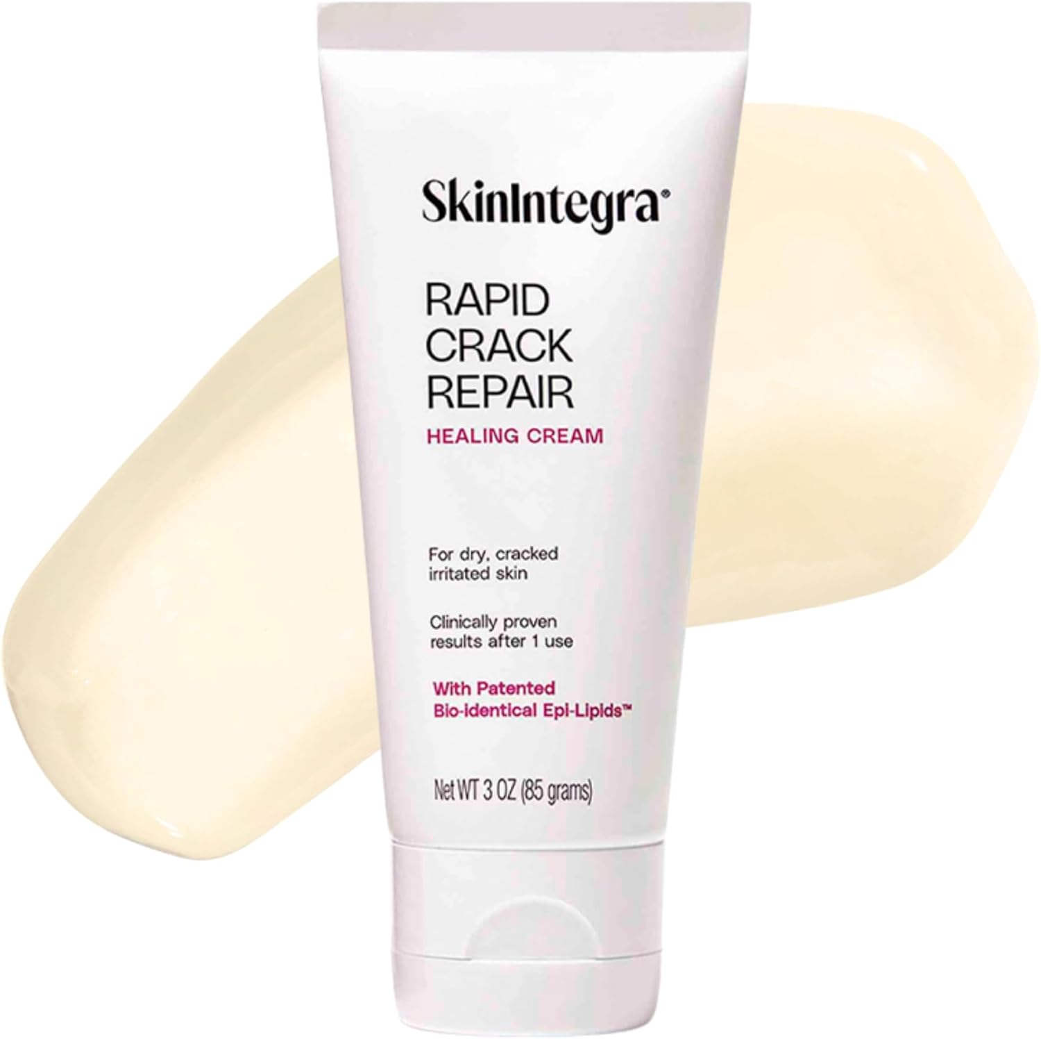 SkinIntegra Rapid Crack Repair Cream three ounce tube front view for cracked heel treatment