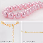 Medium breed dog wearing the large pink pearl collar highlighting the smooth bead texture against pet fur.