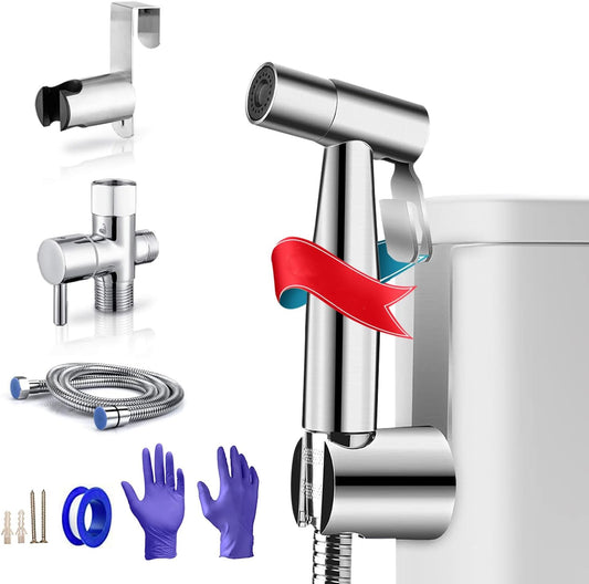 Qiuyuxin handheld bidet sprayer front view chrome finish