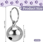 Close up view of the removable pet bell charm attachment ring mechanism