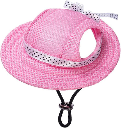 MaruPet pink princess dog visor hat front view