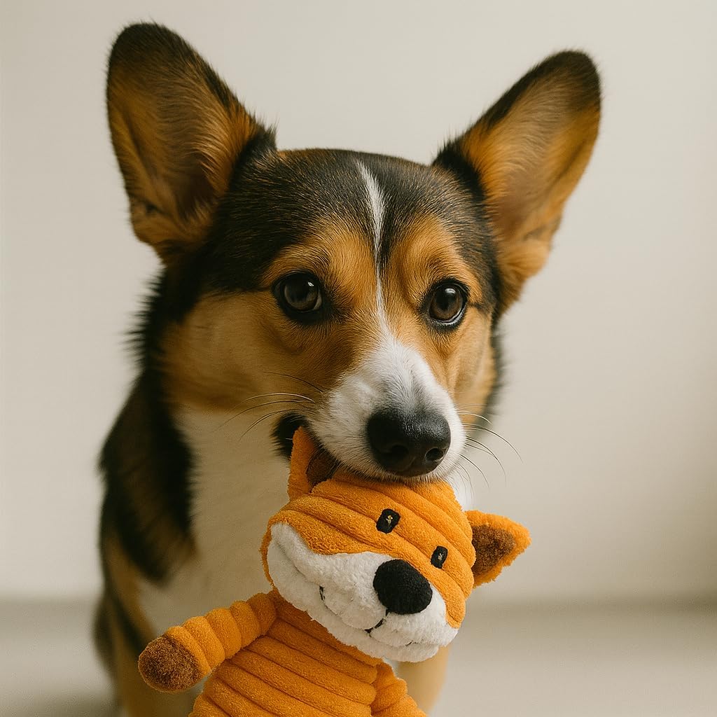 Jalousie reinforced unicorn and fox pet chew toys