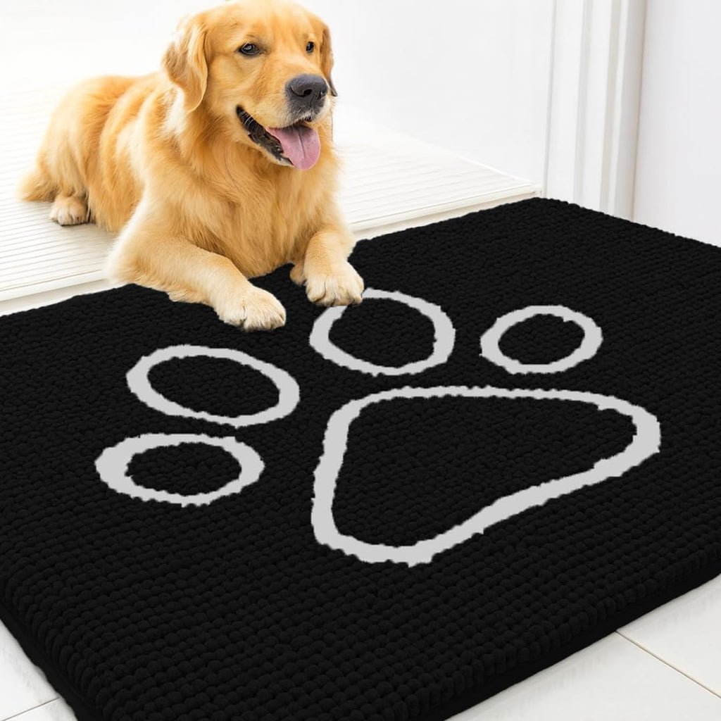 MUDGUARD MAT(R) Dog Door Mat with Paw Design for Muddy Paws, Super Absorbent Microfiber, Non-Slip Indoor Mat, Quick-Dry Chenille Rug for Pets & Entryway, Machine Washable, Grey 16" x 24" - Image 9