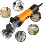 Rear view of the corded electric BEETRO sheep shears focusing on the heavy duty power cable strain relief