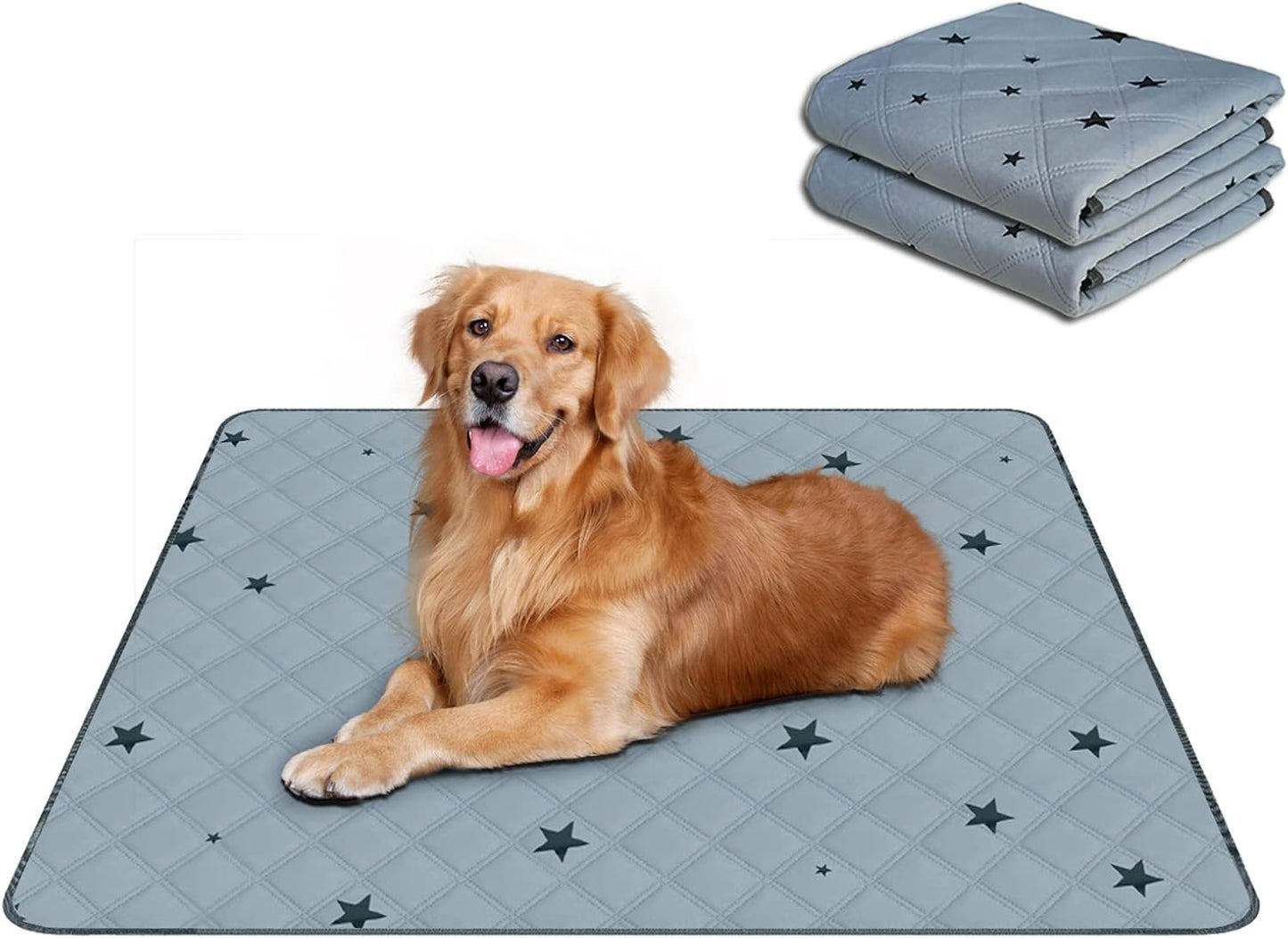 RIOUSSI Washable Pee Pads for Dogs, Reusable, Absorbent, Leakproof, Non Slip Pet Puppy Pads for Potty Training. Gray Stars, 18x24 Inch(4pack) - Image 10