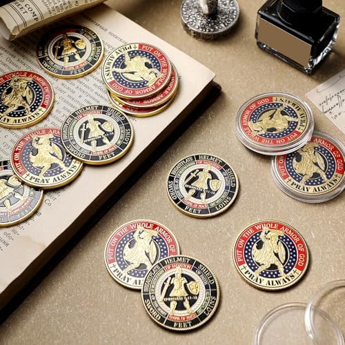 Bulk set of twenty-four pieces of religious prayer tokens showcasing thick durable edges.