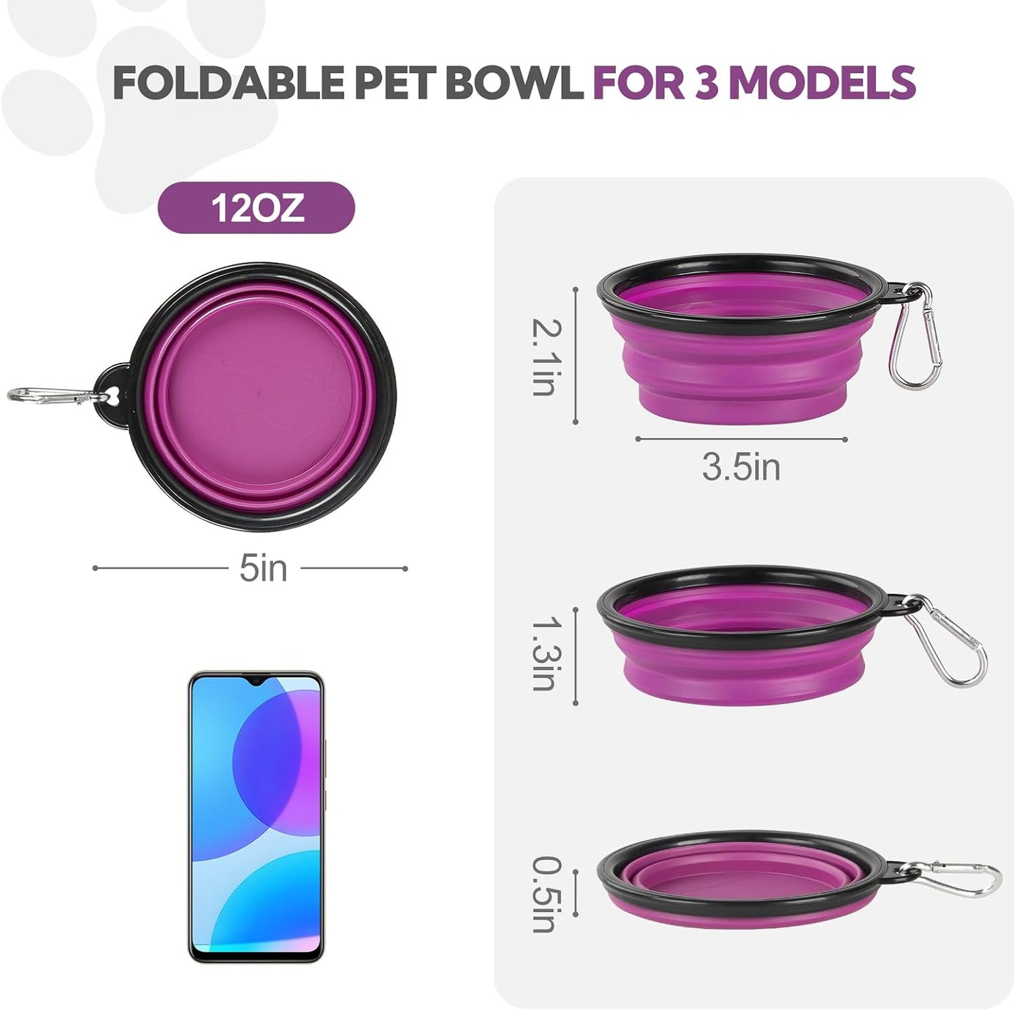 Hoscape travel pet feeding bowl collapsed flat into a compact disc