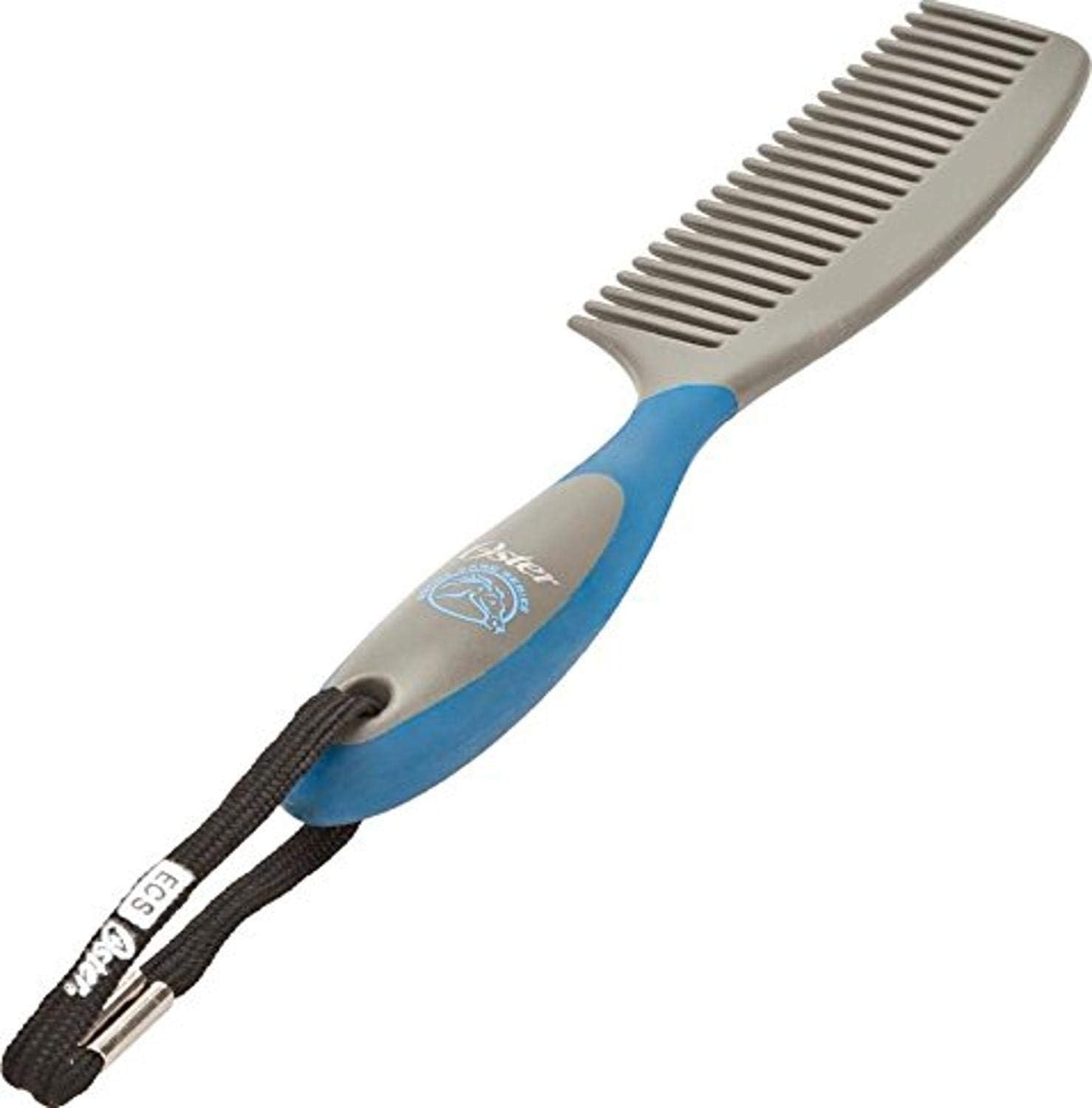 Oster Equine Care Series Mane and Tail Comb Blue front view showing wide teeth