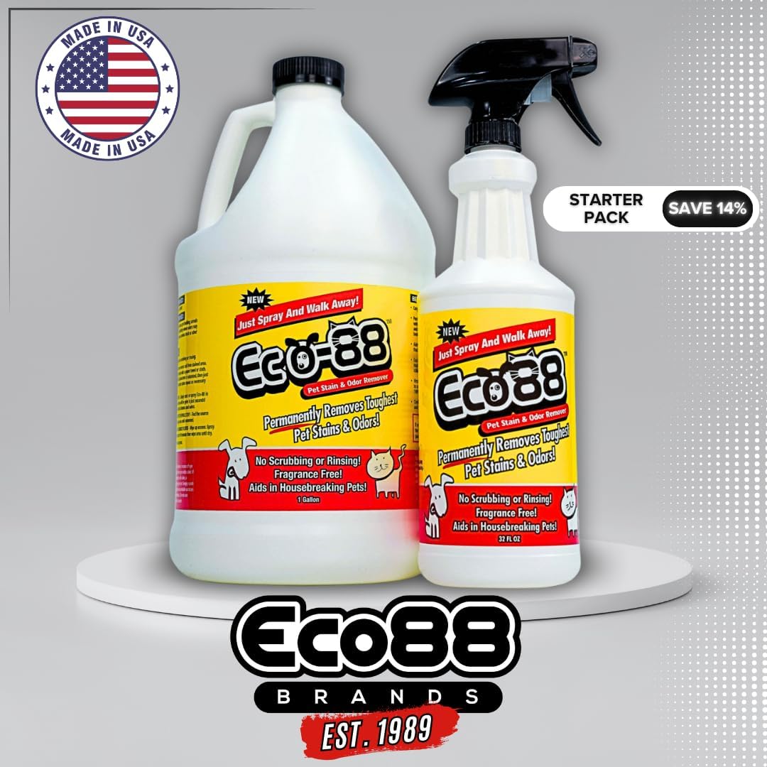 Eco-88 fragrance free pet cleaner gallon jug lifestyle usage
