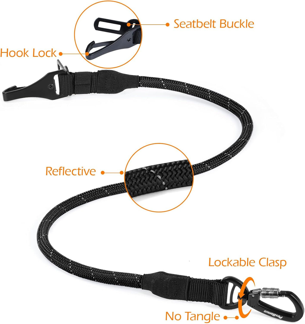 PetBonus reflective dog seat belt for night safety