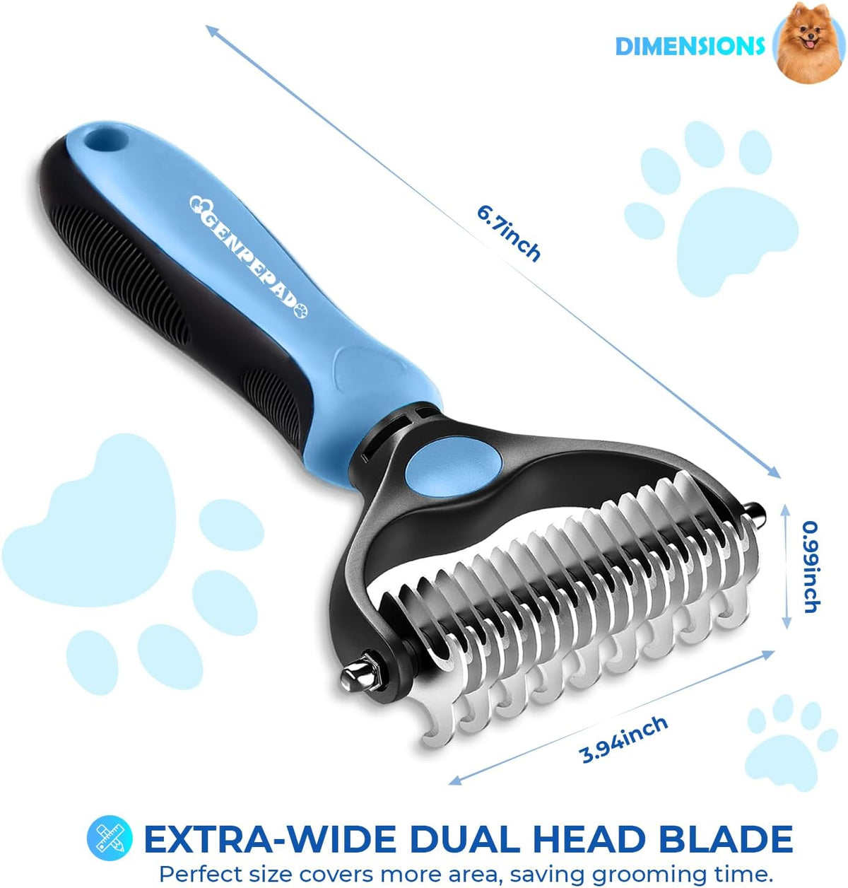 Genpepado dematting comb ergonomic handle design