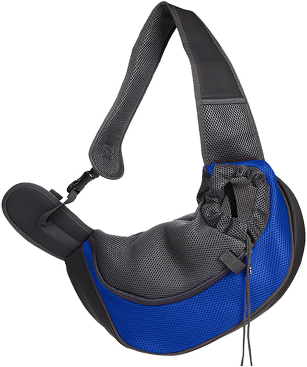 Hands-free puppy sling carrier worn by owner