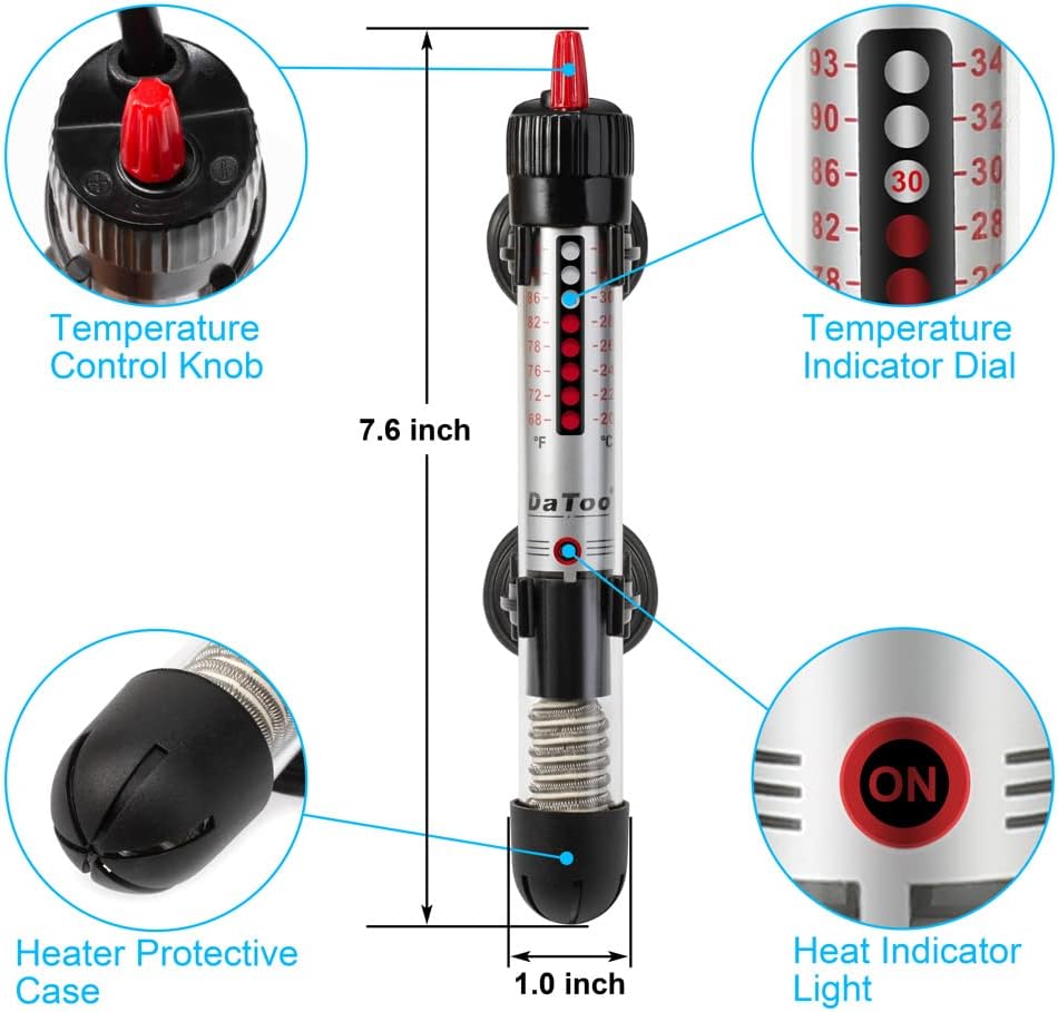 Close up of DaToo heater adjustable temperature control knob