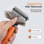 Double-Sided Self-Cleaning Pet Grooming Brush,2026 New Ergonomic Undercoat Rake,Gentle Detangler Brush for Long Thick Pet Hair,Professional Grooming Tool (Green-19Teeth/19Teeth) - Image 9