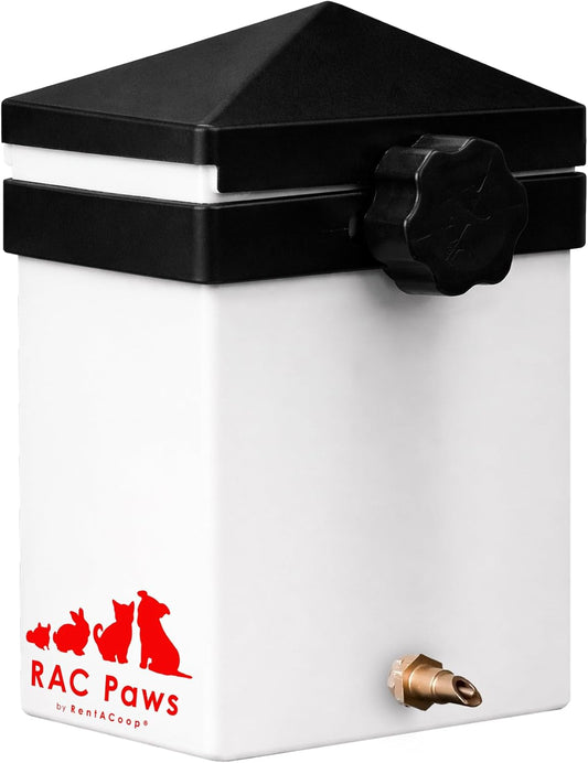 RentACoop 64oz (2 Liter) Small Animal Drinker with Sliding Lid and No-Drip Brass Nozzle - Suitable for Small Pets, Bunnies, Hamsters, Guinea Pigs, Hedgehogs, Rabbits, Chinchillas, Mice and Rats - Image 1