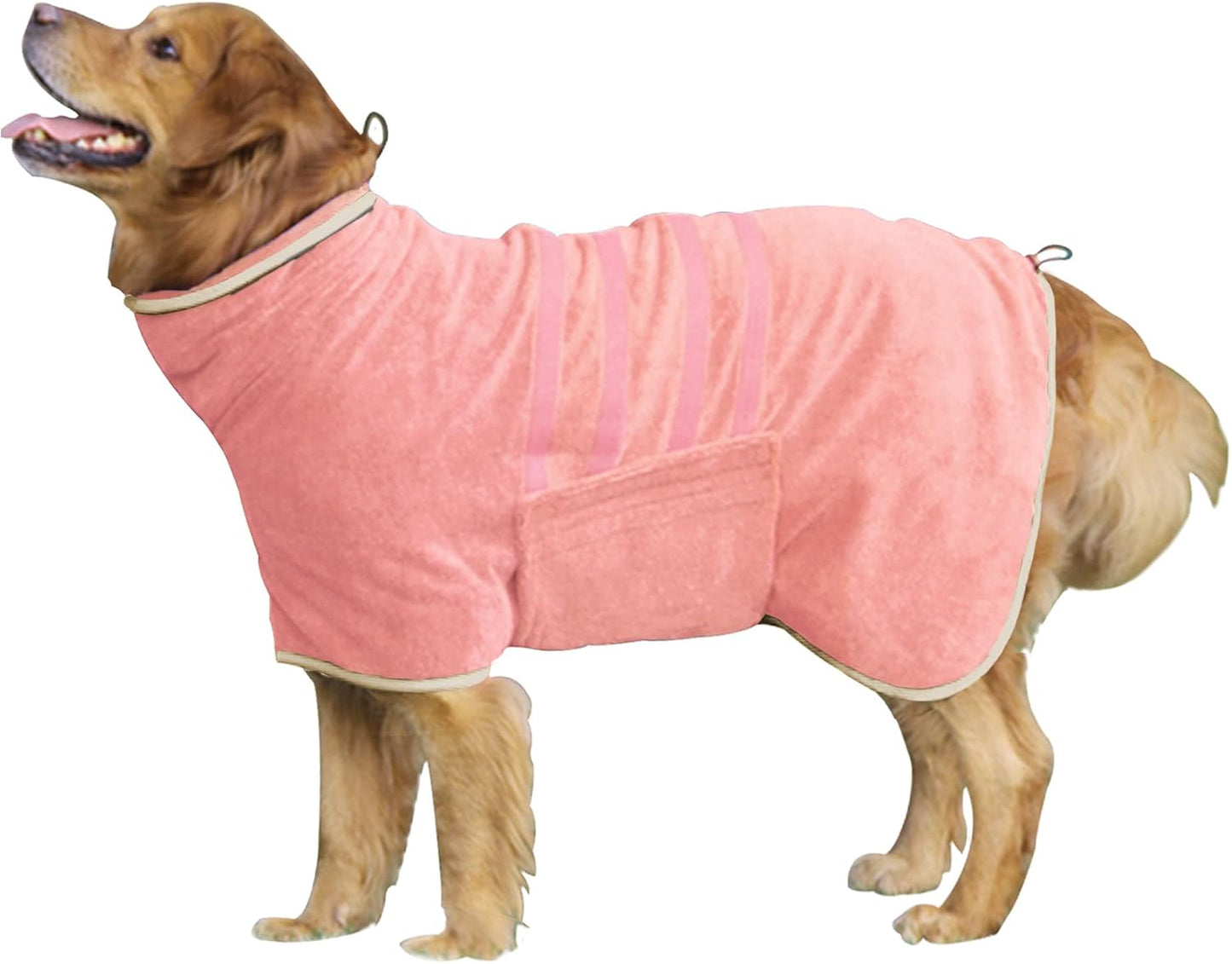 Dog Drying Coat, Microfiber Dog Drying Bag - Absorbent Pet Bathrobe for Dogs & Cats, Adjustable Collar & Belly Strap, Fast Drying Coat, Large, Grey - Image 13
