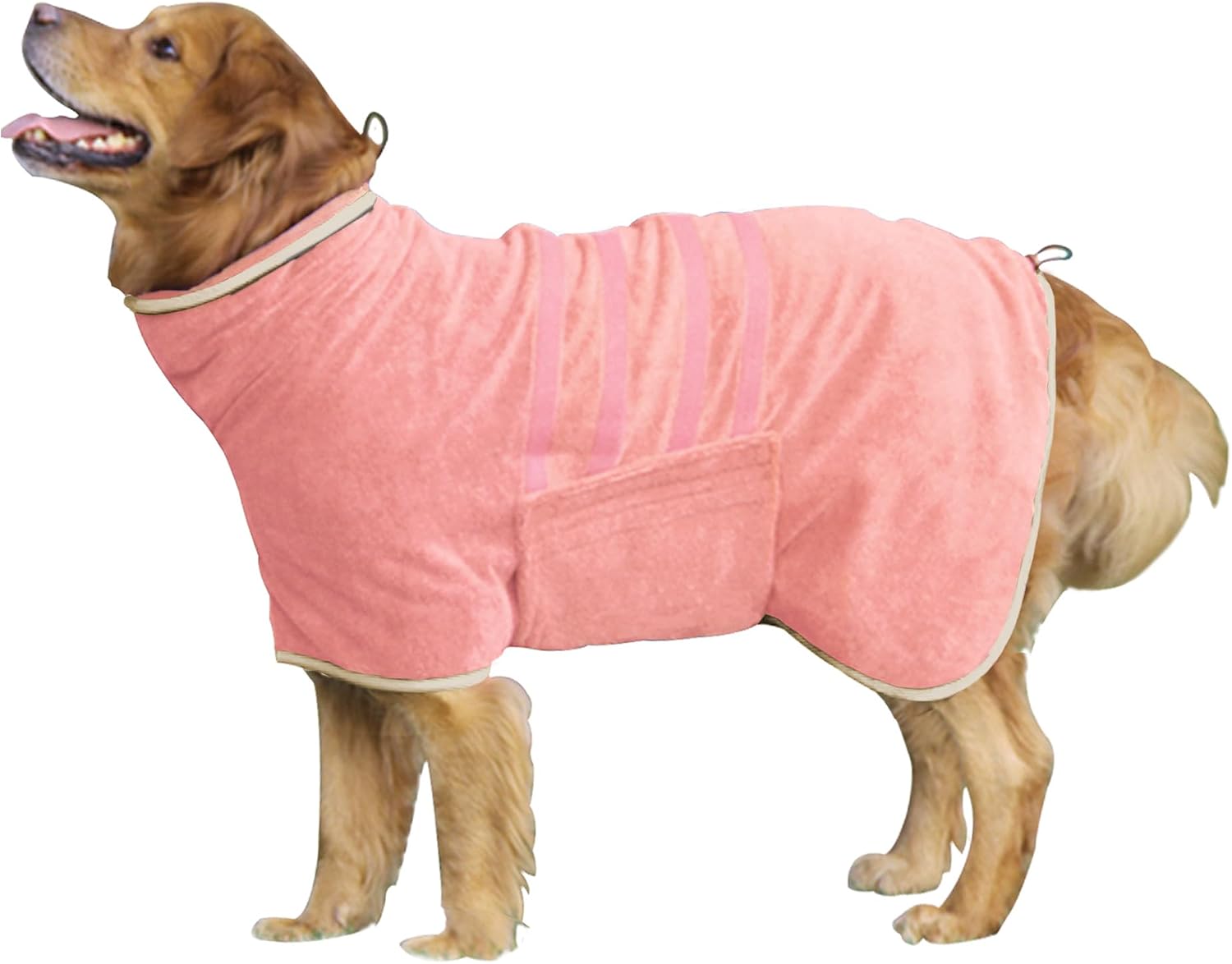 Dog Drying Coat, Microfiber Dog Drying Bag - Absorbent Pet Bathrobe for Dogs & Cats, Adjustable Collar & Belly Strap, Fast Drying Coat, Large, Grey - Image 13