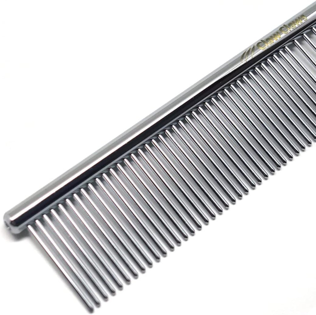 Greyhound Comb with Oval Handle for Dogs and Cats, Removing and Shedding Matted, Tangled Hair, Metal Comb with Stainless Steel Pins, Detangling Grooming Tool, Pet Comb (20% Fine Spacing)... - Image 9
