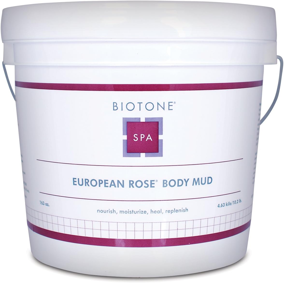 Biotone European Rose Body Mud 163 Ounce front view professional spa clay bucket