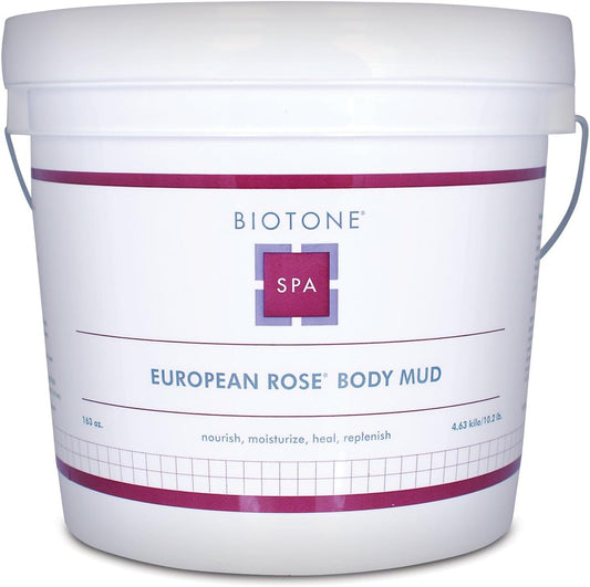 Biotone European Rose Body Mud 163 Ounce front view professional spa clay bucket