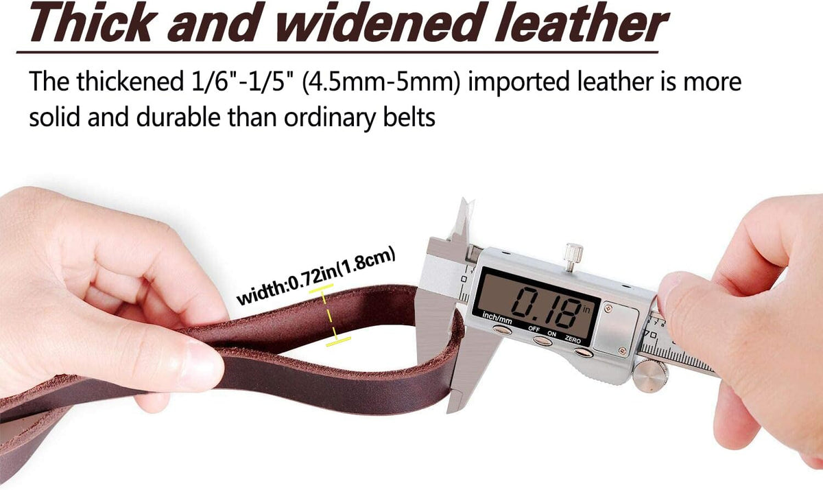LWBMG premium dark brown dog lead laid out flat to demonstrate the 6 feet length.