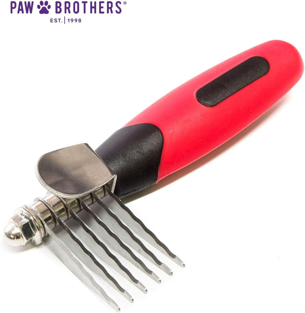 Paw Brothers 6 Blade Dematting Tool showing stainless steel blades