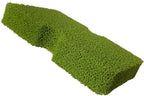 Textured green equestrian sponge for removing dirt from saddles and braided reins