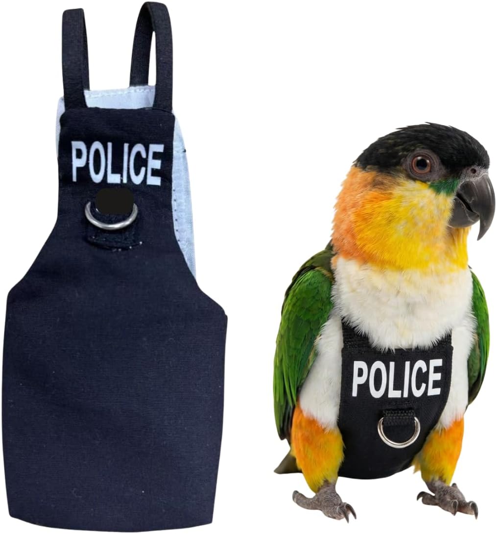 Bird Diaper Flight Suit, Cute Cosplay Parrot Clothes, Easy-to-Wear Washable Nappy, Durable Metal Ring Harness for Cockatiel, Conure, African Grey, Parakeet Outdoor Flying (with Leash,XXL) - Image 12