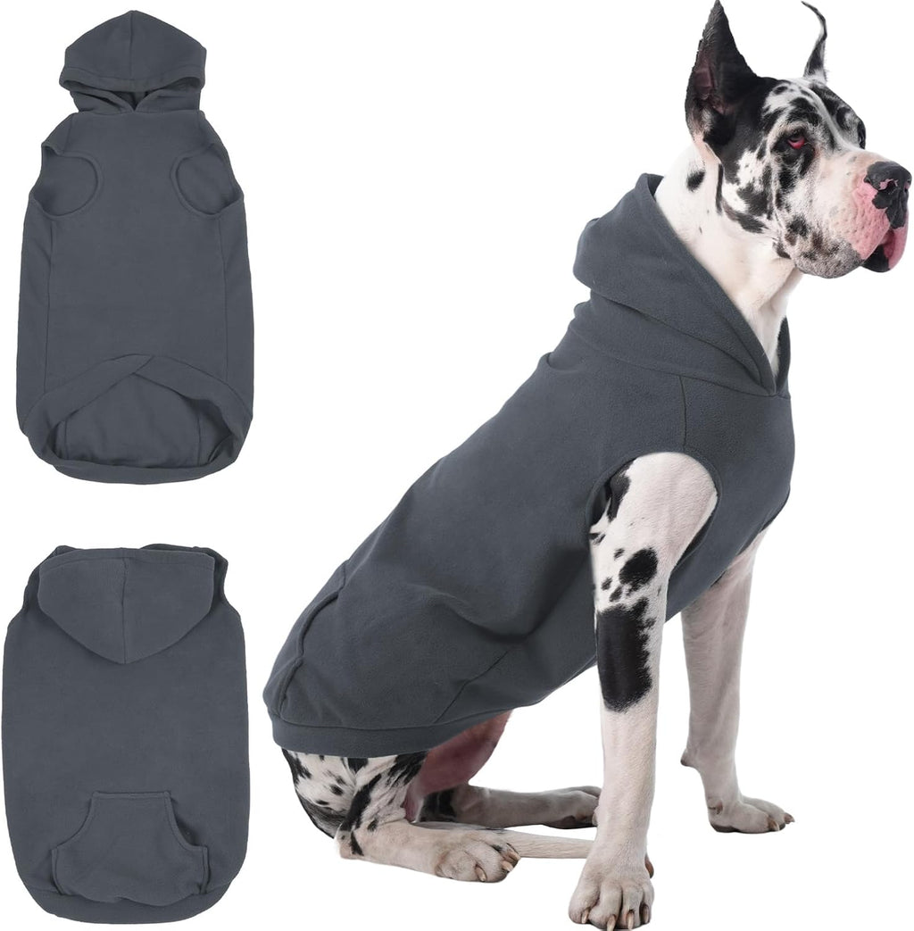IECOii XL Dog Sweater & Pullover Hoodie for Large Dogs, Warm Fleece Layer with Hood for Cold Weather, Boys & Girls, Blue, Size XL - Image 13