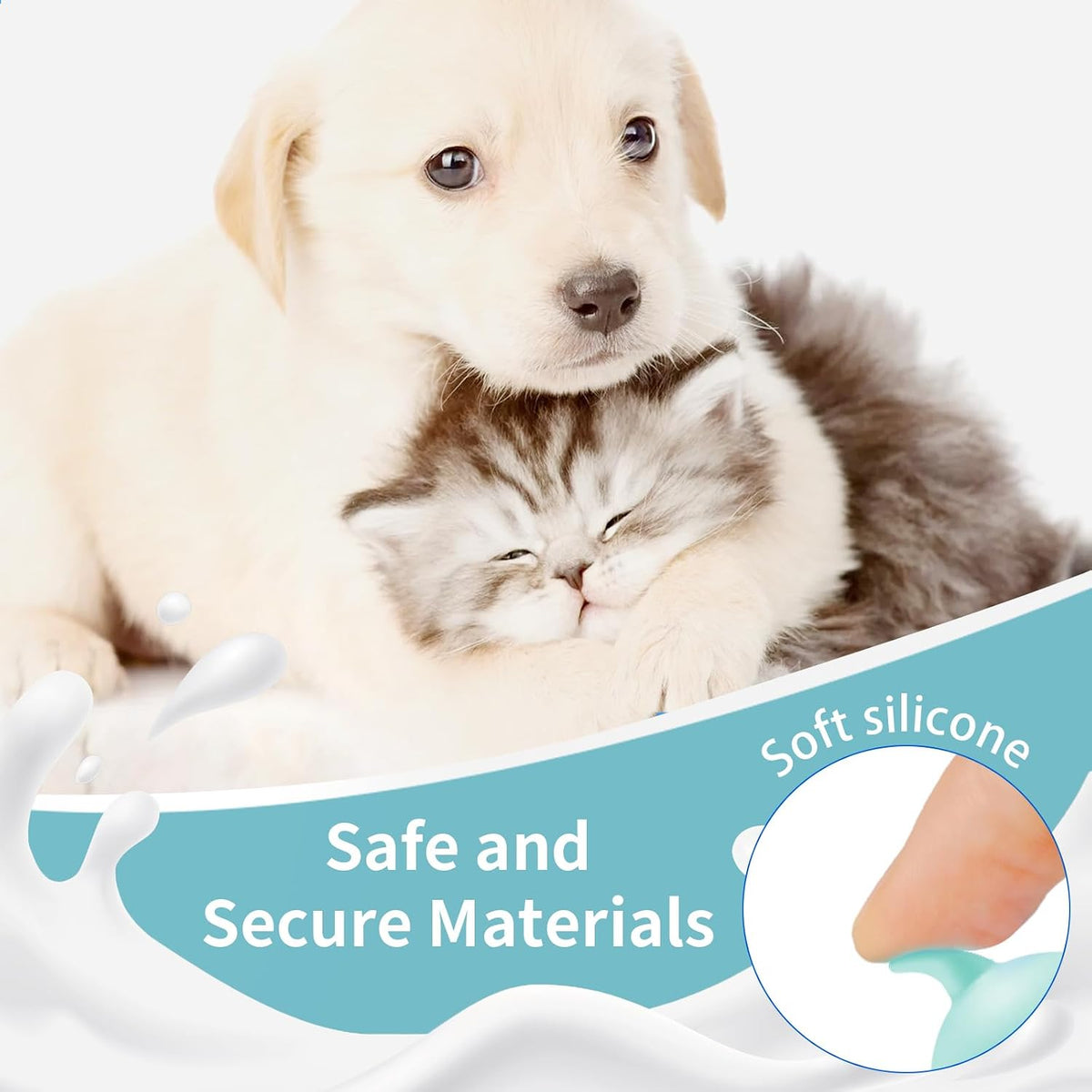 Clear measurement scales on transparent puppy and kitten nursing bottles