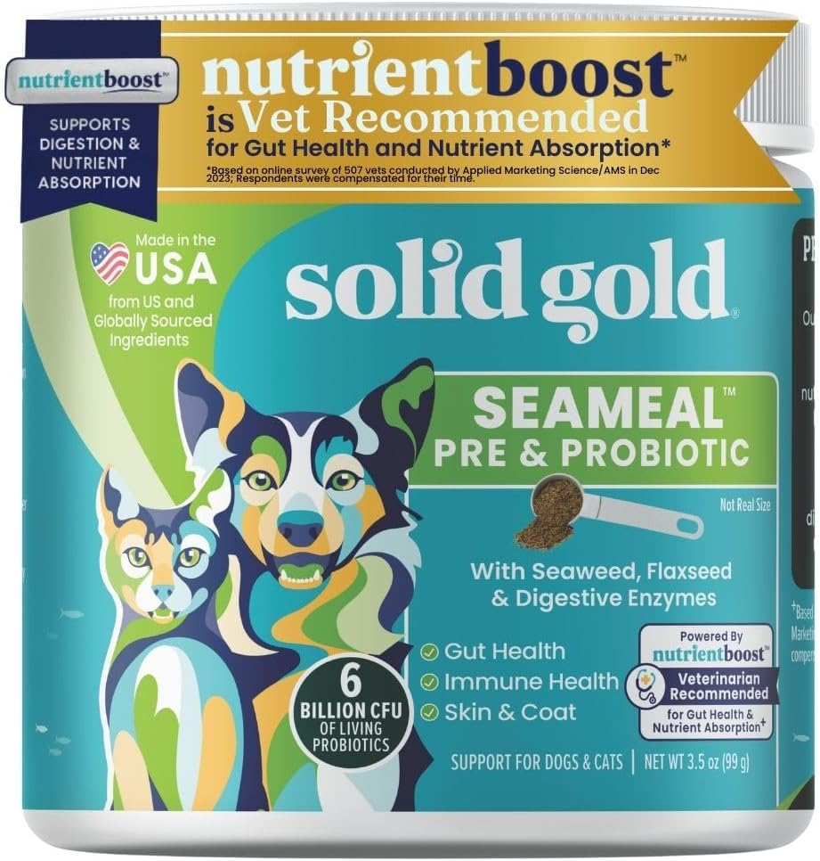 Solid Gold Cat & Dog Multivitamin Powder - Kelp Powder, Omega 3 & Vitamins for Dental, Digestive, Immune, Skin & Coat Health - Multi Vitamin for Dogs & Cats - Cat & Dog Food Additive Supplement - 1lb - Image 11