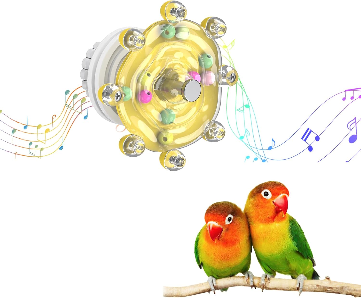 Pawfly 2 Pcs Bird Toys for Parakeets, Colorful Spinning Wheel Chew Toys, Interactive Spinner Rattle Parrot Toys, Cockatiel Toys, Parakeet Toys, Bird Cage Accessories for Entertainment Chewing Exercise - Image 13