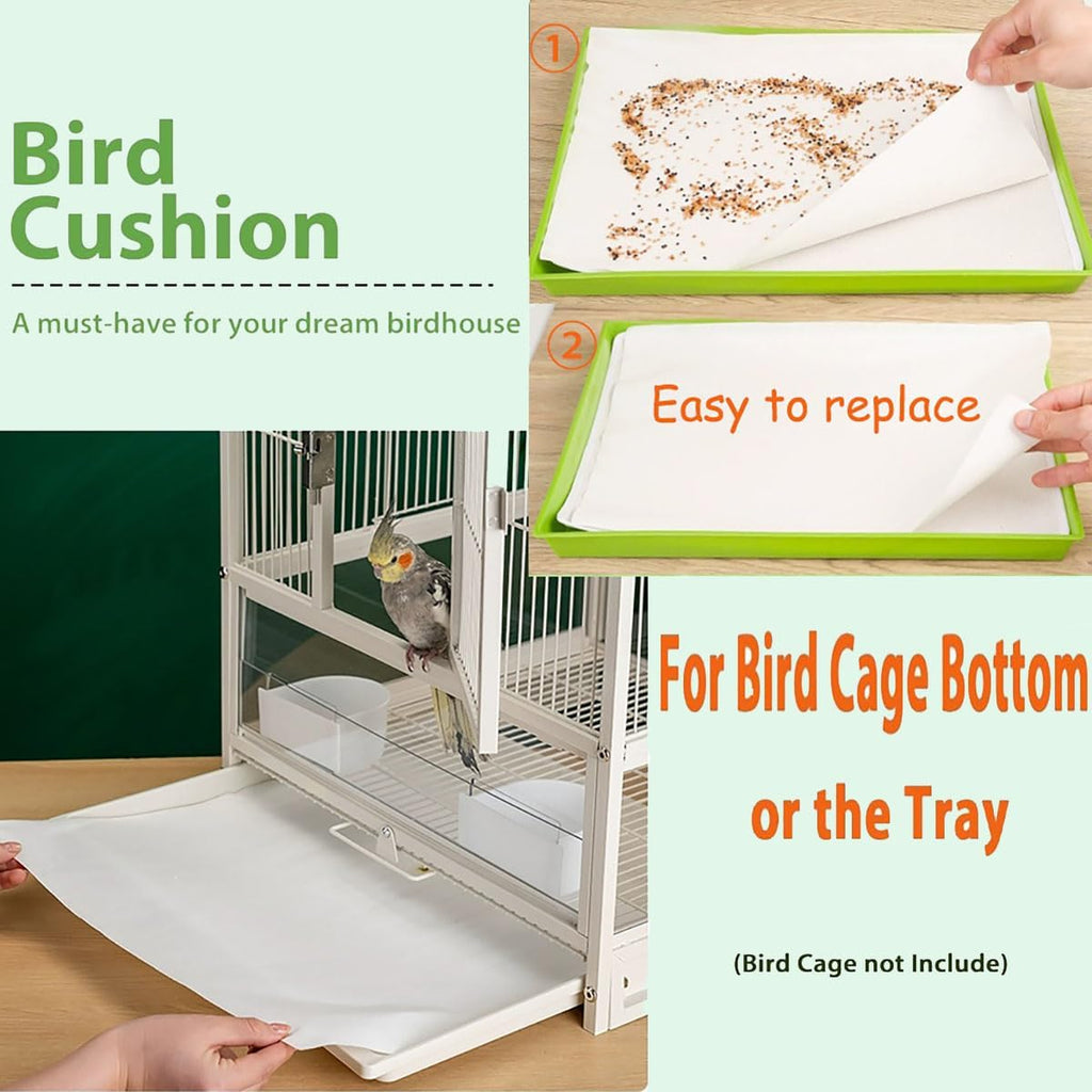 Close-up of absorbent non-woven fabric texture on bird cage liner