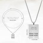 Mikovivi Bring Them Home Now Hebrew Engraved Dog Tag Pendant Close Up