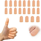 Creztail silicone finger sleeve front view showing the pack of nude gel cots for wound care.