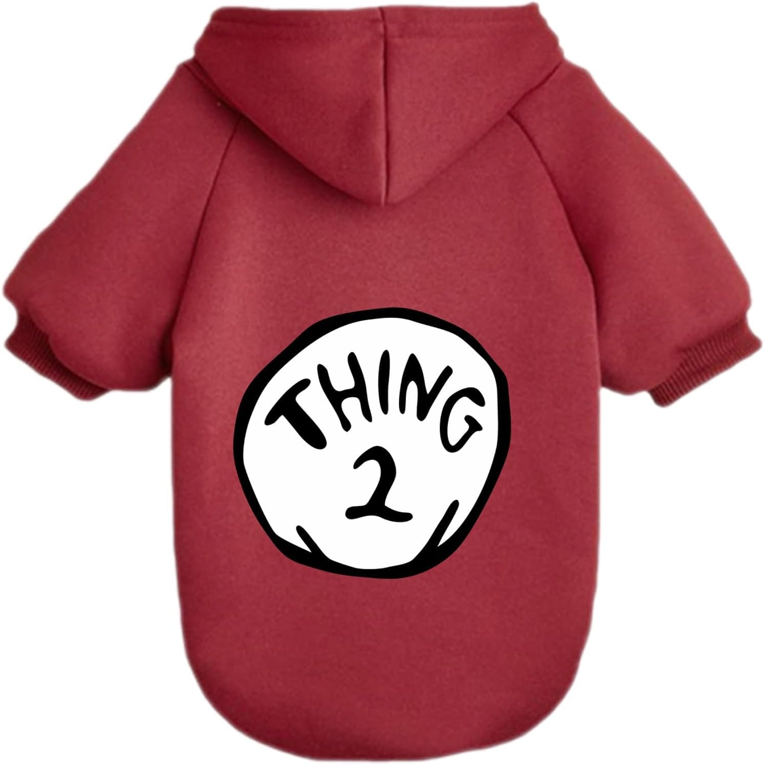Dog Hoodie Pet Clothes for Small Dogs Thing 1 Printed Hoodies Medium Puppy Hooded Sweatshirt Pullover Outfit(Wine Red,2XL) - Image 11