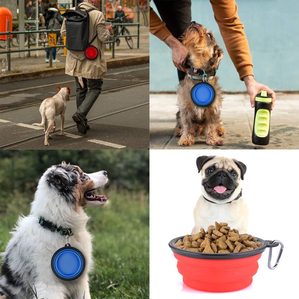 Guardians portable foldable pet water bowl collapsed flat showing thin profile