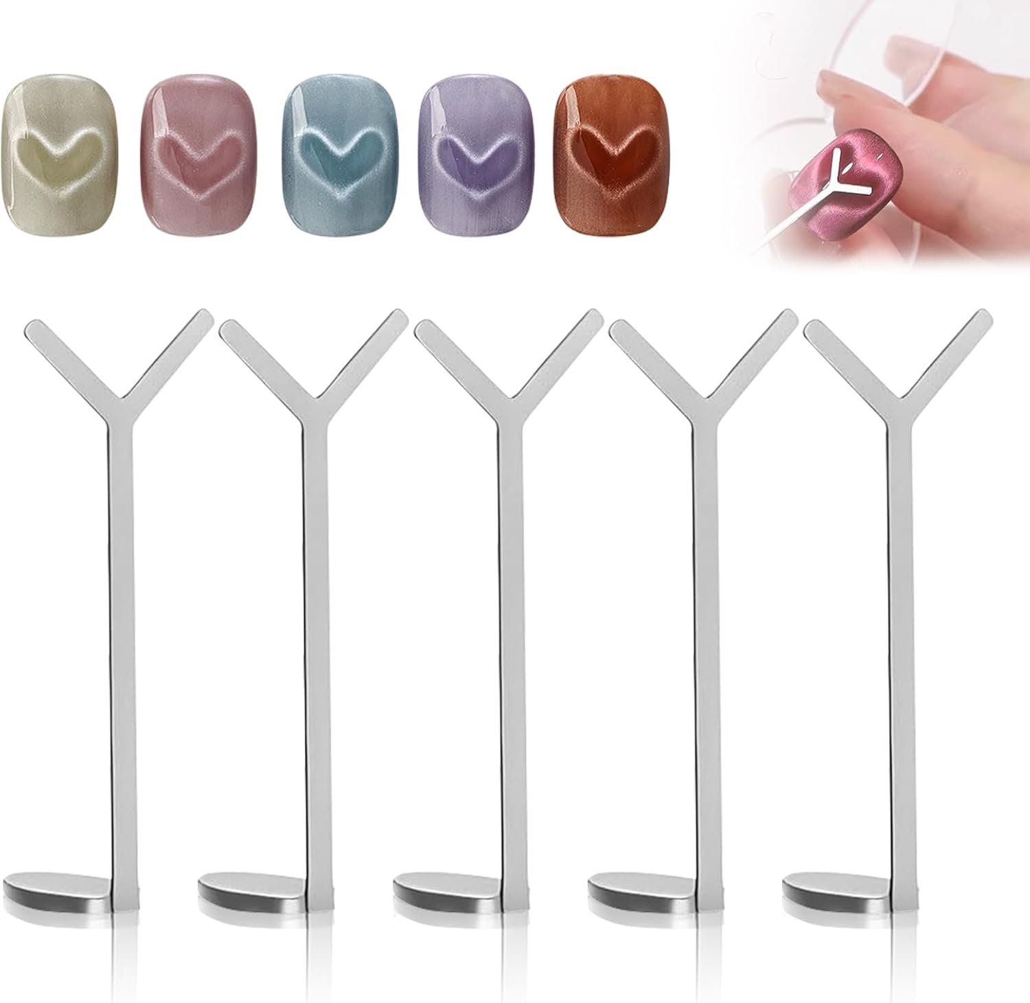 Appetina heart magnet set for cat eye gel polish with Y-shaped tool