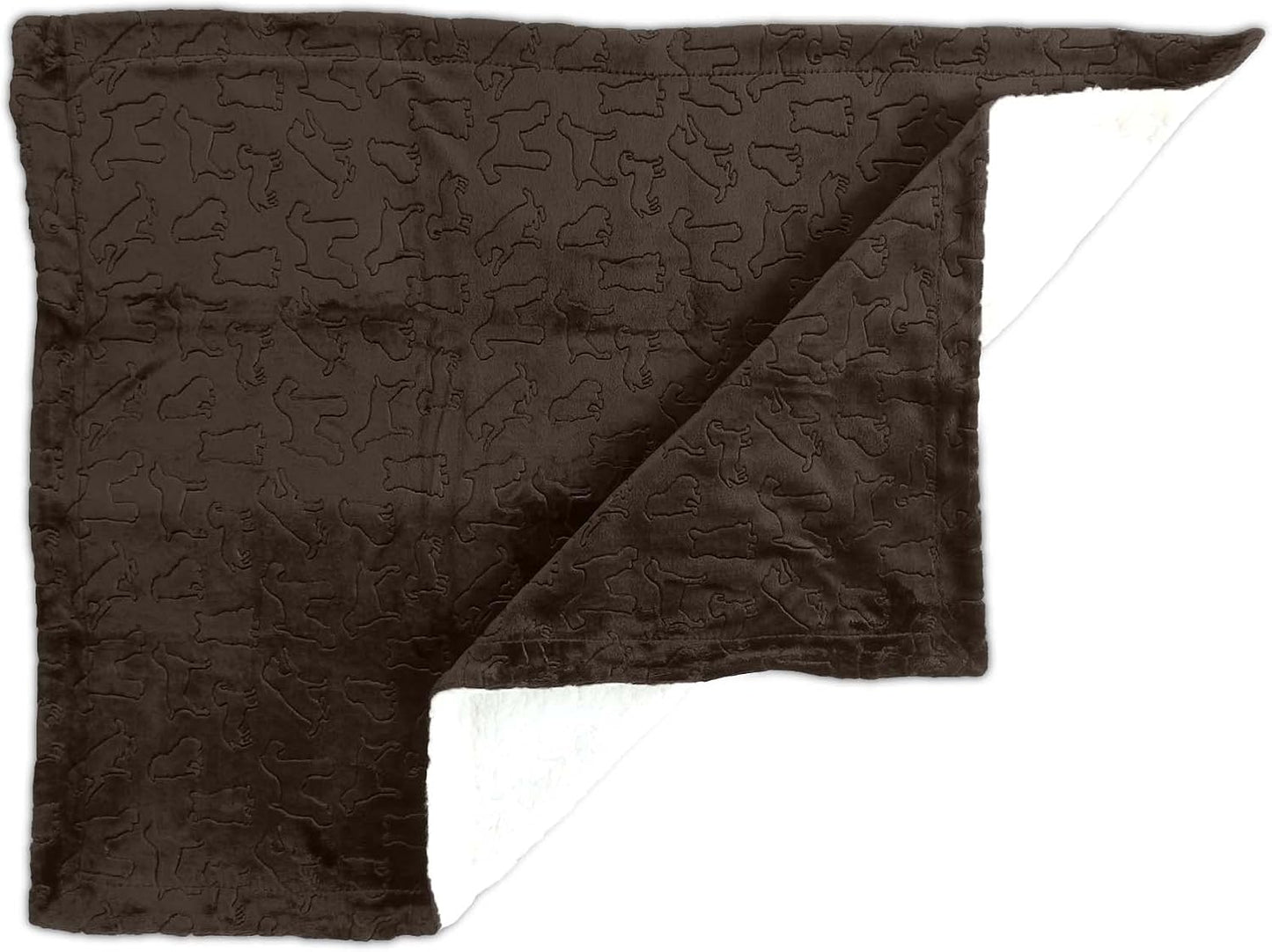 Brown American Kennel Club dog blanket protecting a car seat from pet hair and muddy paws