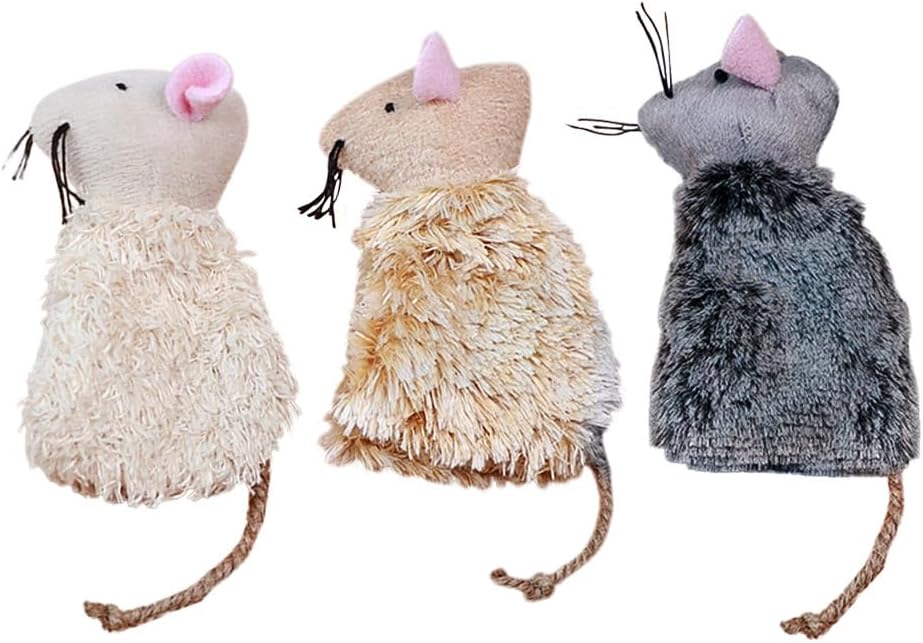 Ipetboom 6pcs Refillable Catnip Toys for Cats - Plush Mouse Cat Chew Toys for Indoor Activities, Breathable Fabric for Added Catnip, Hunting Play and Boredom Relief - 3.54x2.55x0.39in - Image 9