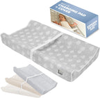 Jool Baby Serenity Soft Contoured Changing Pad front view with cloud pattern